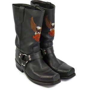 Harley-Davidson Black Square Toe Eagle Oil Chemical Resistant Men's Size 12D